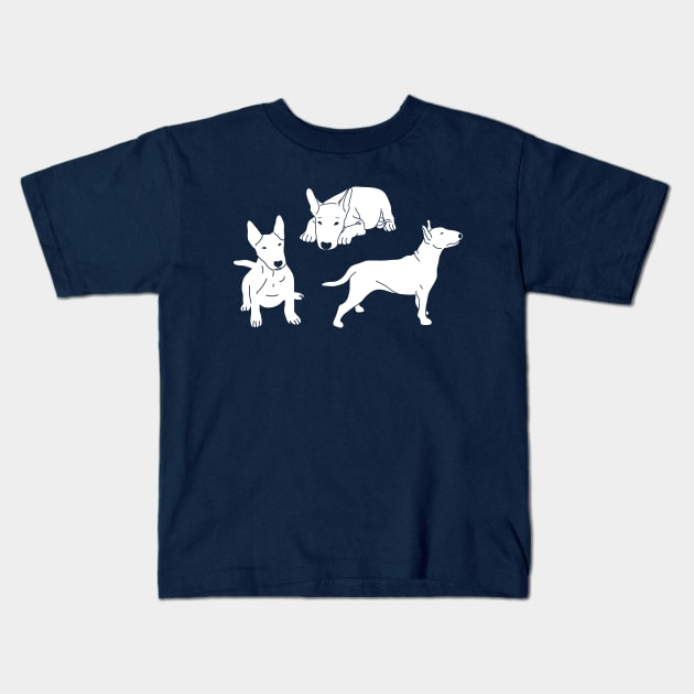 Bull Terrier Pattern Kids T-Shirt by Wlaurence